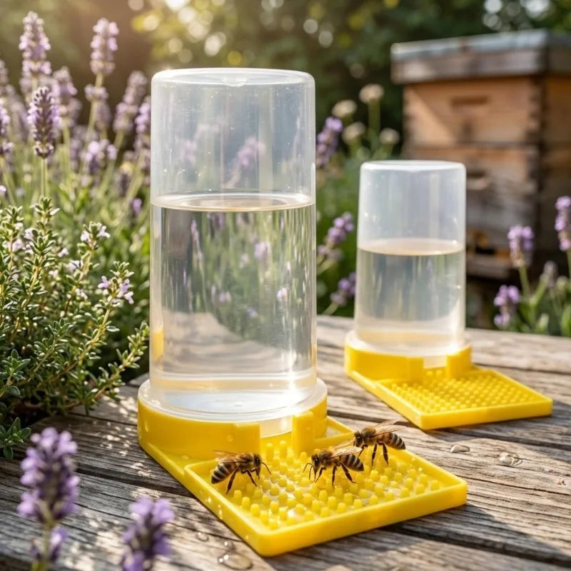 2/1PCS High-Capacity Bee Waterer Point Type Bee Drinking Water Tools Automatic Plastic Water Troughs for Chick Poultry Waterers Quake