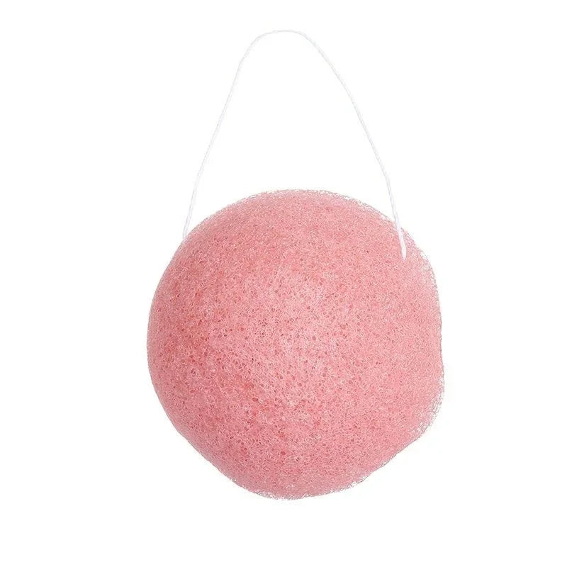 1Pc Puff Natural Cleanse Exfoliator Puff Face Cleaning Sponge Round Shape Konjac Face Washing Facial Tools Wholesale 2025 Quake Pink