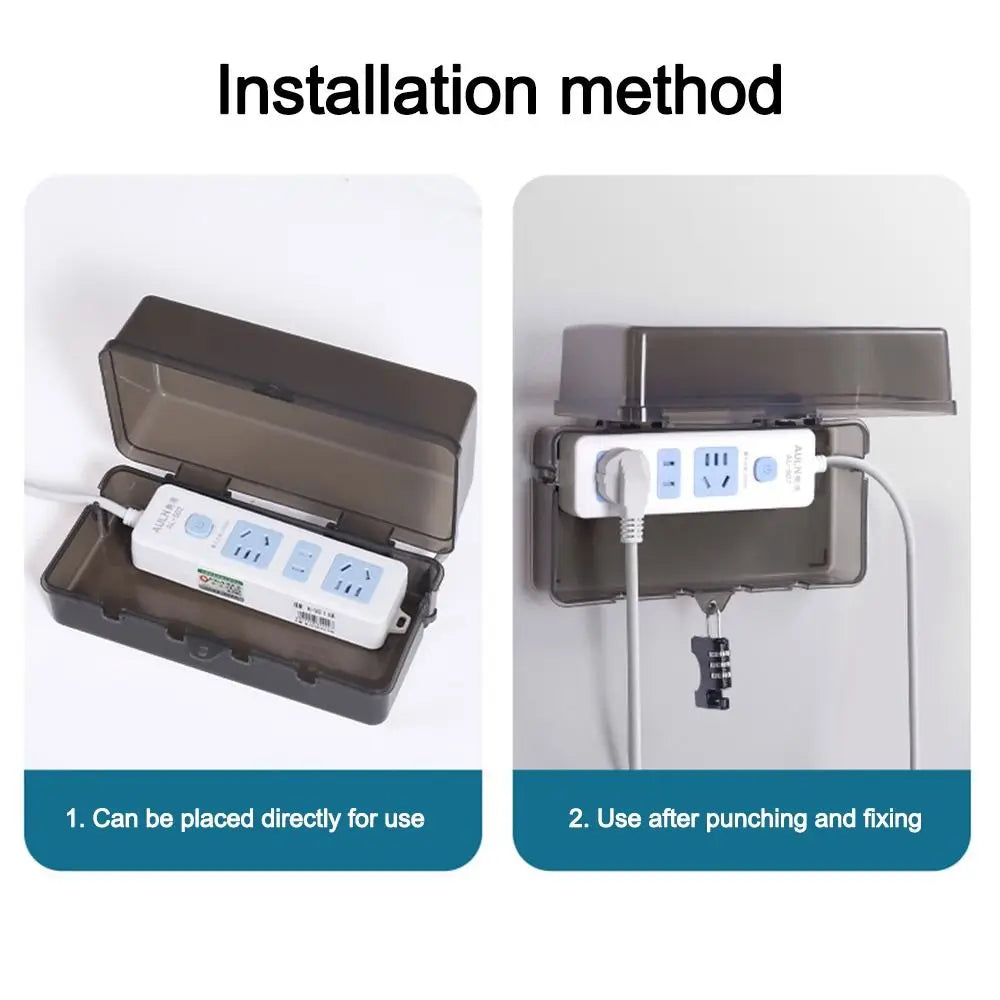 Durable Plastic Plug Box Anti-theft Waterproof Cable Management Box Protect Outlet Weatherproof Socket Protective Cover Outdoor Quake