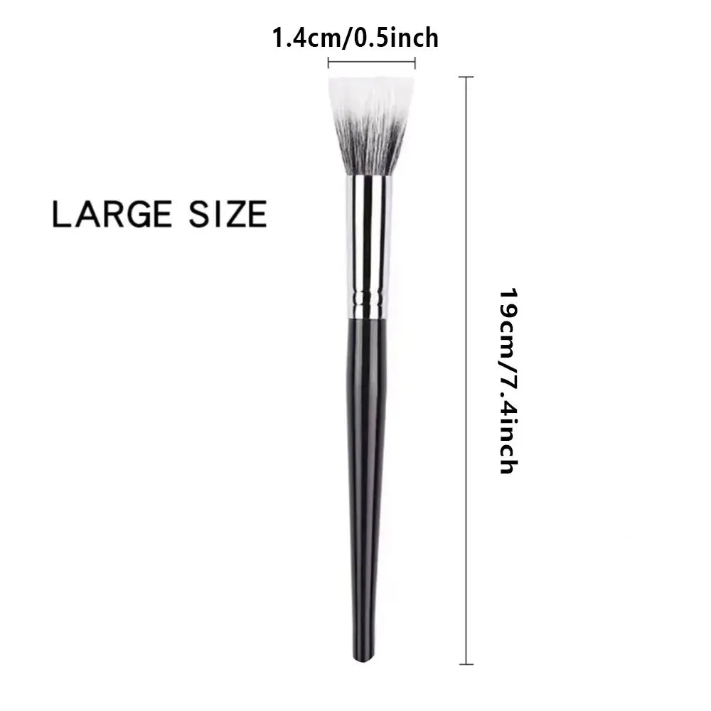 Pointillator brush Blush brush Pure wool flat head Cangzhou makeup brush Soft bristle wooden handle Beauty tool Quake Large brush