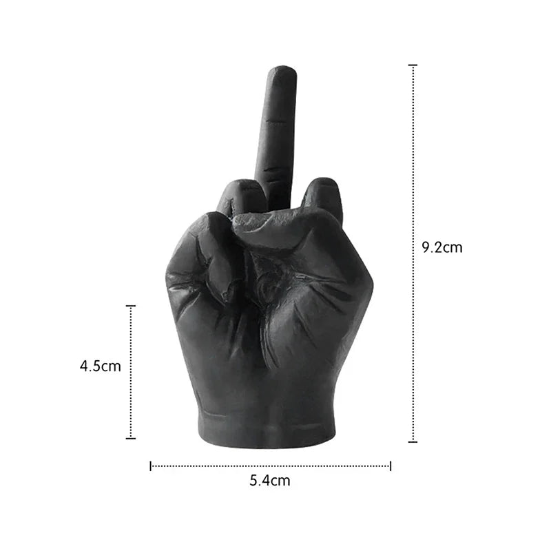 1pc Universal Creative Candles Middle Finger Shaped Gesture Scented Candles Durable Funny Quirky Gifts Home Decoration Ornaments Quake black