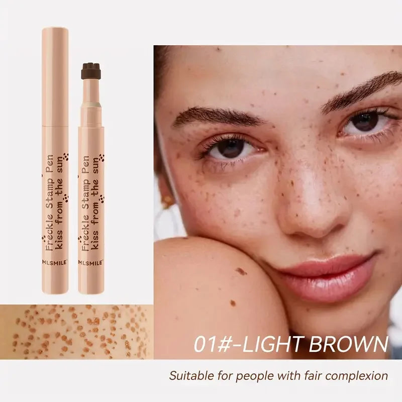Waterproof Freckles Stamp Pen Long-lasting and Natural Fake Freckles Makeup Dot Spot Pen,Women Freckle Pen for all Skin Tones Quake 01