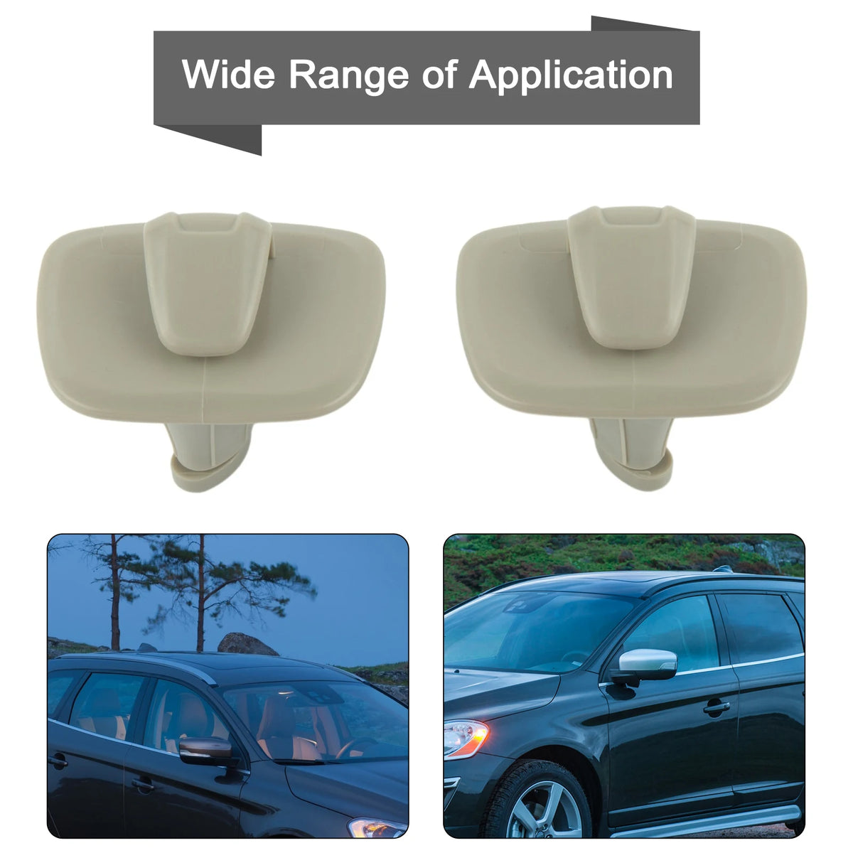 2pcs Car Hanger Hooks Rear Row For Volvo 18-20 Model XC40 XC60 XC90 16-20 Auto Roof Hook Interior Car Clothes Hanger Hook Quake gray