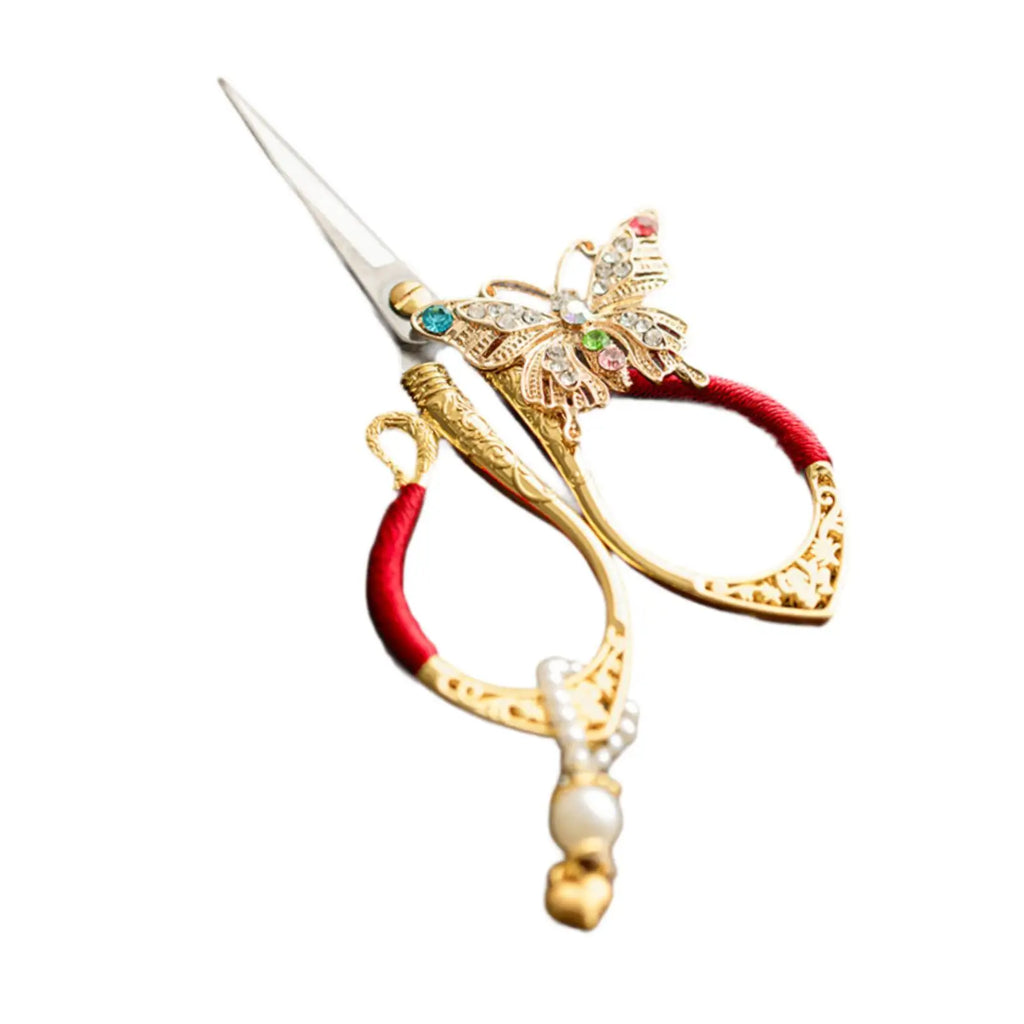 Sewing Scissors Detail Shears Yarn Thread Cutter DIY Projects Tea Scissors Small Scissors for Knitting Needlework Quilting Quake Red