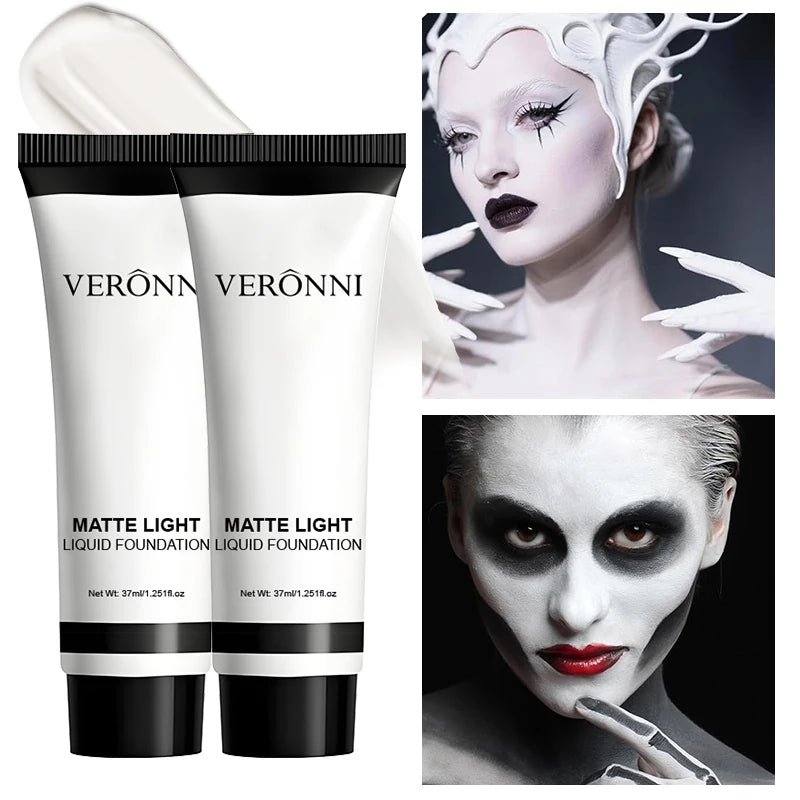 Halloween Pure White Makeup Foundation Mixable Pure White Foundation Adjuster Concealer Face Paint Makeup Clown COS Carnival Quake