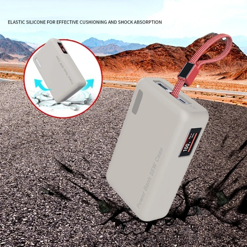 Soft Touches Powerbank Sleeve for 20000Mah 55W PB545 Powerbank Case, Protective Silicone Cover for Commuting K1KF Quake