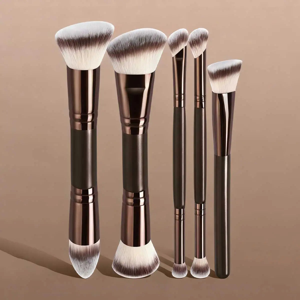 4/5/6/10/18pcs Professional Makeup Brush Set, Portable Travel Makeup Brushes, Dual-Ended Multifunctional Makeup Tools Set Quake 5pcs Makeup Brush