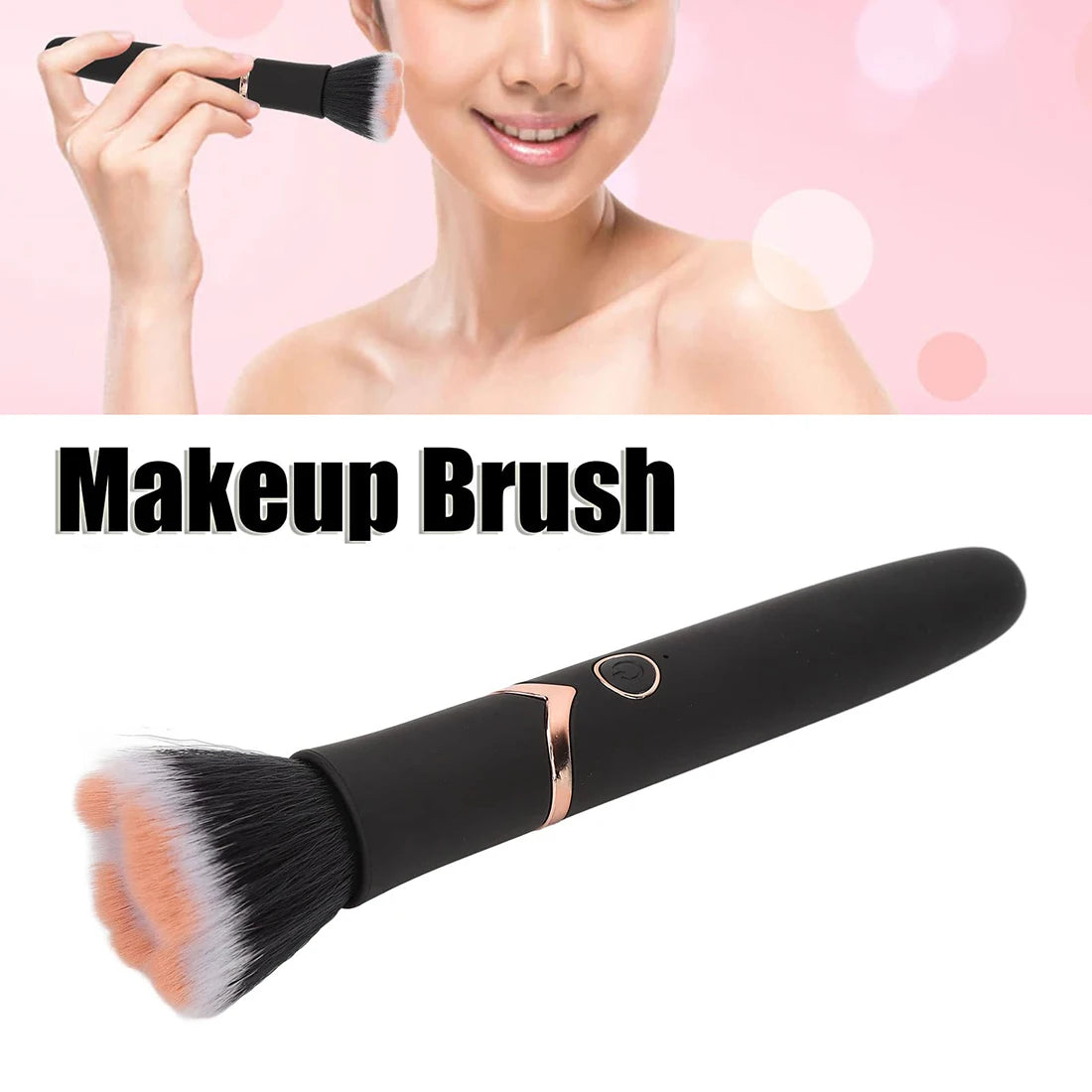 Electric Makeup Brush, 10 Gears Vibration Blush Makeup Brushes Loose Powder Shadow Brushes Vibrating Makeup Brush Rotating Brush Quake