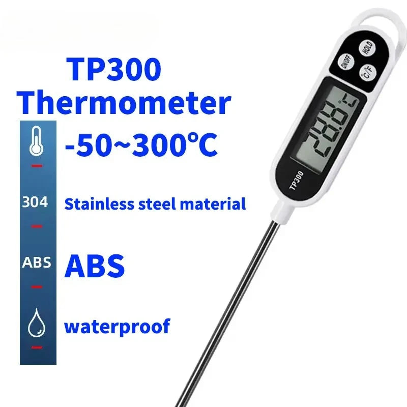 Kitchen Digital Cooking Thermometer -50~300℃ Meat Food Temperature Tester for Cooking /BBQ/Milk TP300 Food Thermometer Quake