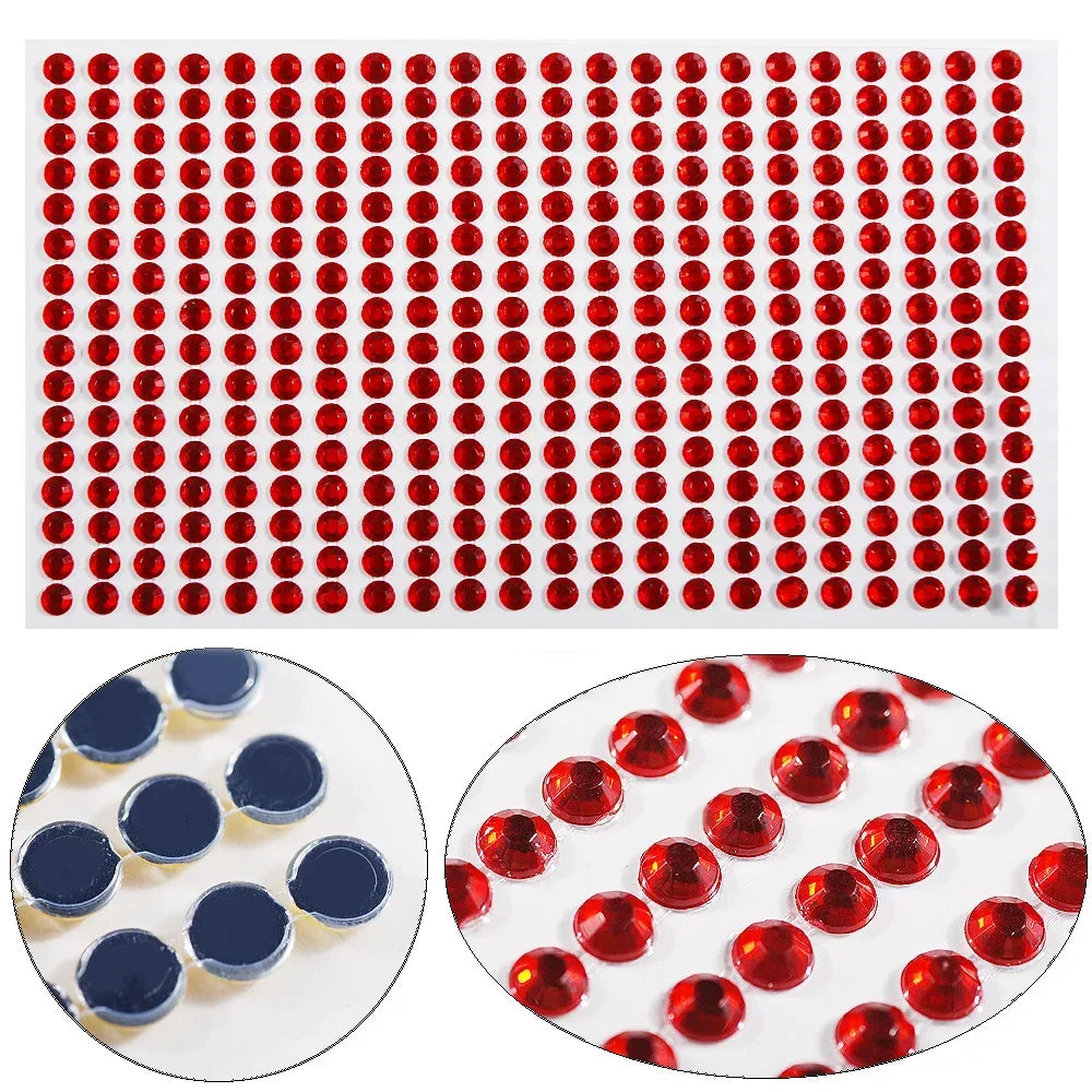 Face Decorations Rhinestone Stickers for Music Festival Halloween Party Mobile Crystal Sticker Women Girls DIY Diamond Stickers Quake NO.11 S 3mm