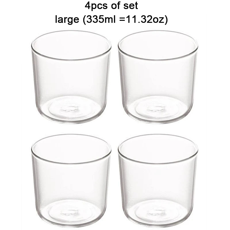 YWDL 190/335ml Clear Glass Dessert Bowl Set Heat Resistant Jelly Pudding Cup Mousse Ice Cream Mould Dipping Dish Condiment Bowl Quake 4pc 335ml 190-335ml