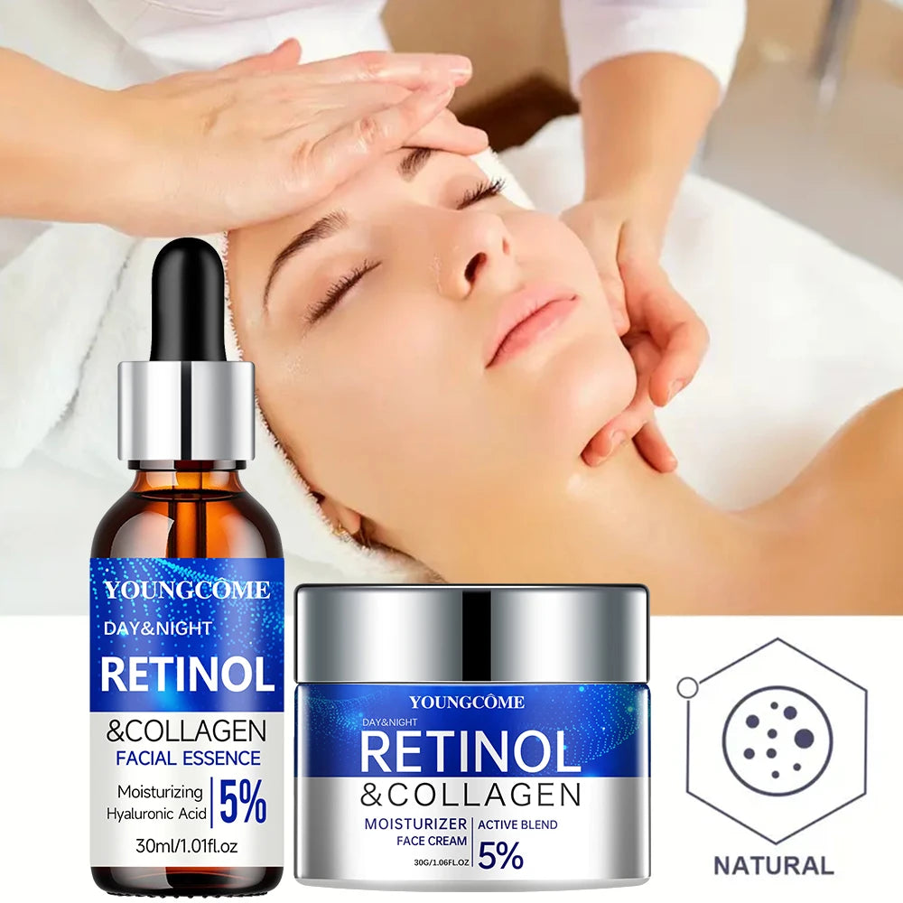 Retinol Cream Serum Combo Set Locks In Moisture Repairs Skin Smoothes Wrinkles Increases Elasticity For Younger Healthier Skin Quake