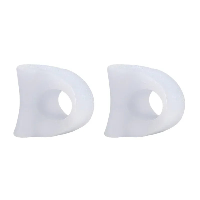 1 Pair Toe Separator Correction Pad Foot Care Tool Toe Separators Toe Silicone Bunion Guard Foot Care Orthopedic Finger Quake White-2pcs
