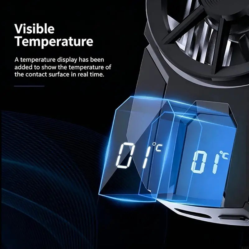 Semiconductor Phone Coolers With Temperature Display Rapid Cooling For 73-104Mm Width Gaming Phones K1KF Quake