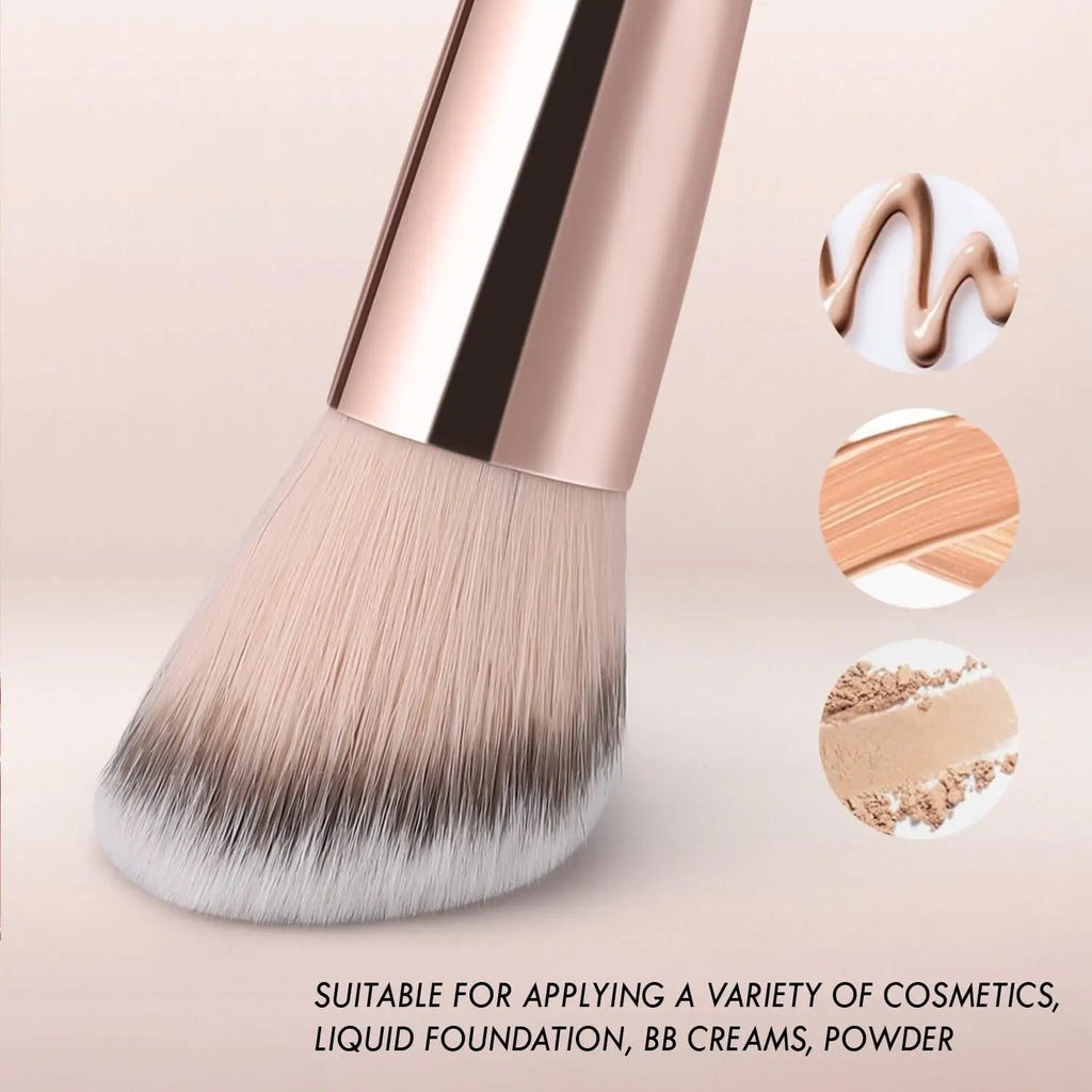 Double Ended Bronzer Brush Angled & Round Contour Brushes for Beauty Blending Liquid Powder, Concealer Cream Cosmetics Blush Quake