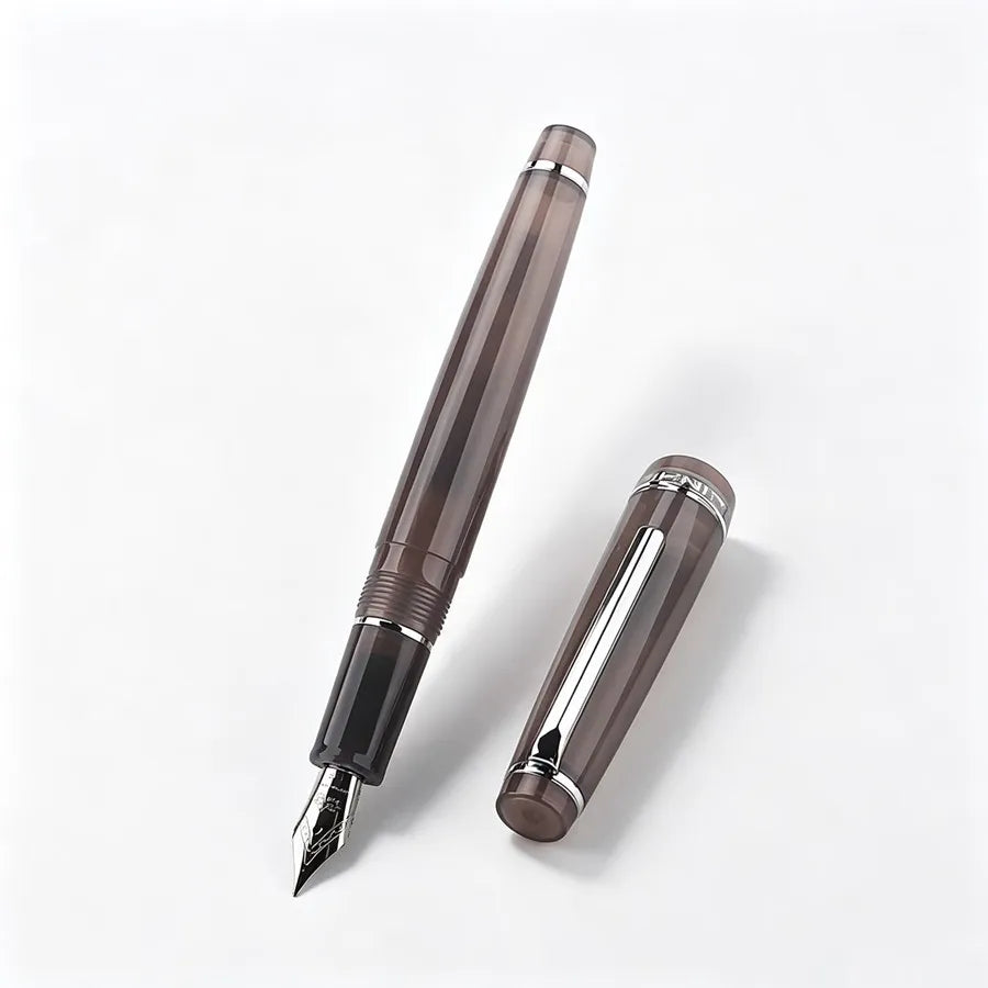 Jinhao 82 Light Cyan Resin Fountain Pen Silver Metal Nib Retro Smooth Writing Ink Pen With Denim Pen Sleeve Stationery PK 59 Quake 82-5 F 0.5MM
