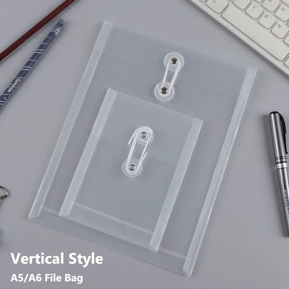 Thickened A5/A6 File Folder Transparent Waterproof File Bag Plastic Filling Organizer Gift Quake
