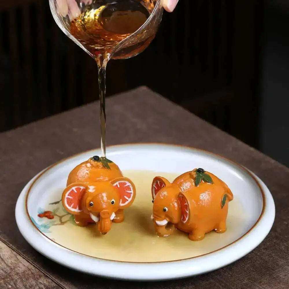 Yixing Zisha Tea Pet Elephant Ornament Original Mineral Handmade Creative Orange Object Prime Minister Tea Play Tea Table Tea Quake
