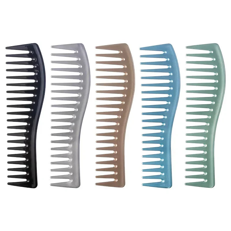 Wide Tooth Plastic Curly Hair Barber Salon Hairdressing Comb Oil Head Men Professional Back Hollow Comb Styling Tool Accessories Quake