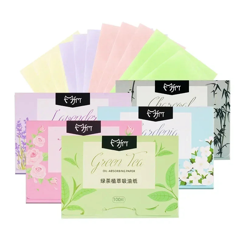 100pcs/set Portable Facial Oil Blotting Paper Matte Face Wipes Oil Control Face Cleaning Oil-absorbing Makeup Tools Accessories Quake
