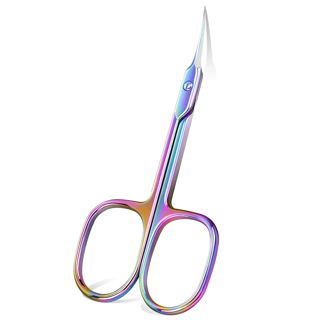 Multi-Purpose Nail Cuticle 1Pcs Scissors Eyebrows/Eyelashes Mustache Cuticle Extra Fine Curved- Professional Manicure Scissors Quake