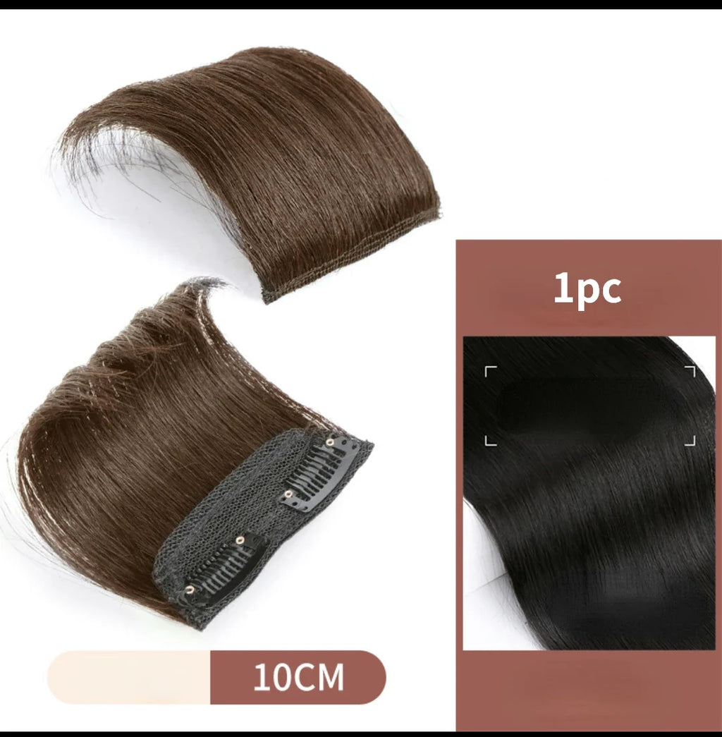 1pc Natural Invisible Fluffy Hair Pads for Women Hair Extension Fluffy Hair Lining of Hair Top Cover Synthetic Seamless Hair Pad Quake 10cm-light browm