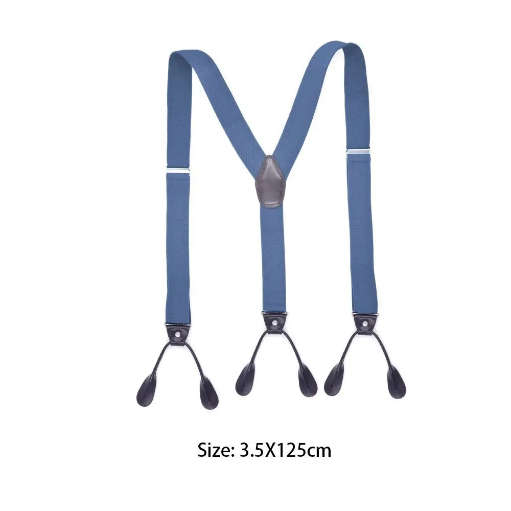 Adult Trimmed Button End Leather Y Shape Adjustable Strap Clip Elastic Braces Braces Suspenders Trouser Straps Belt Quake
