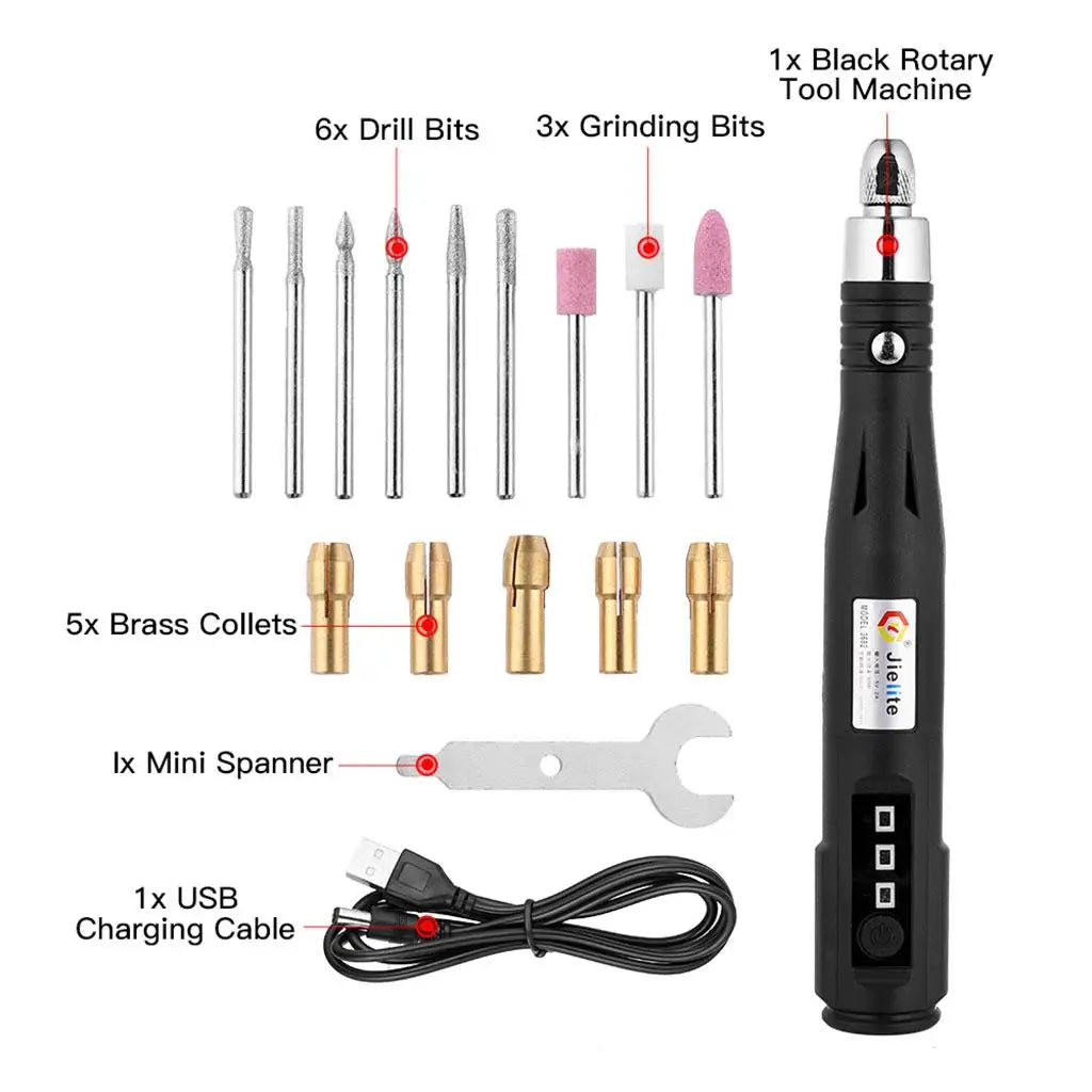 Mini Sander Grinder Kit 3-speed Rotary Polishing Pen Tool for Art Carving DIY Jewelry and Glass Quake