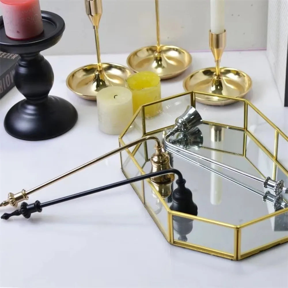 Luxury Bell Shaped Candle Wick Trimmer Long Handle Turn Off Extinguisher Flame Snuffer Wick Cover Home Quake