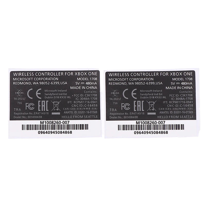 2pcs Lable Seals Sticker Handle Stickers For ONE Slim Wireless Controller Sticker Quake Black
