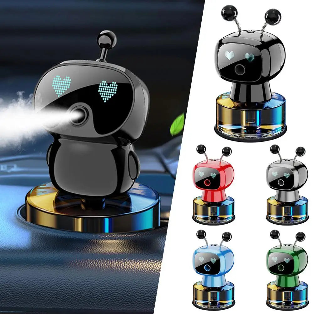 Smart Car Air Freshener AI Rechargeable Car Aroma Diffuser Smart eyes 4 Levels of Adjustable Intelligent Car Diffuser Gift Quake