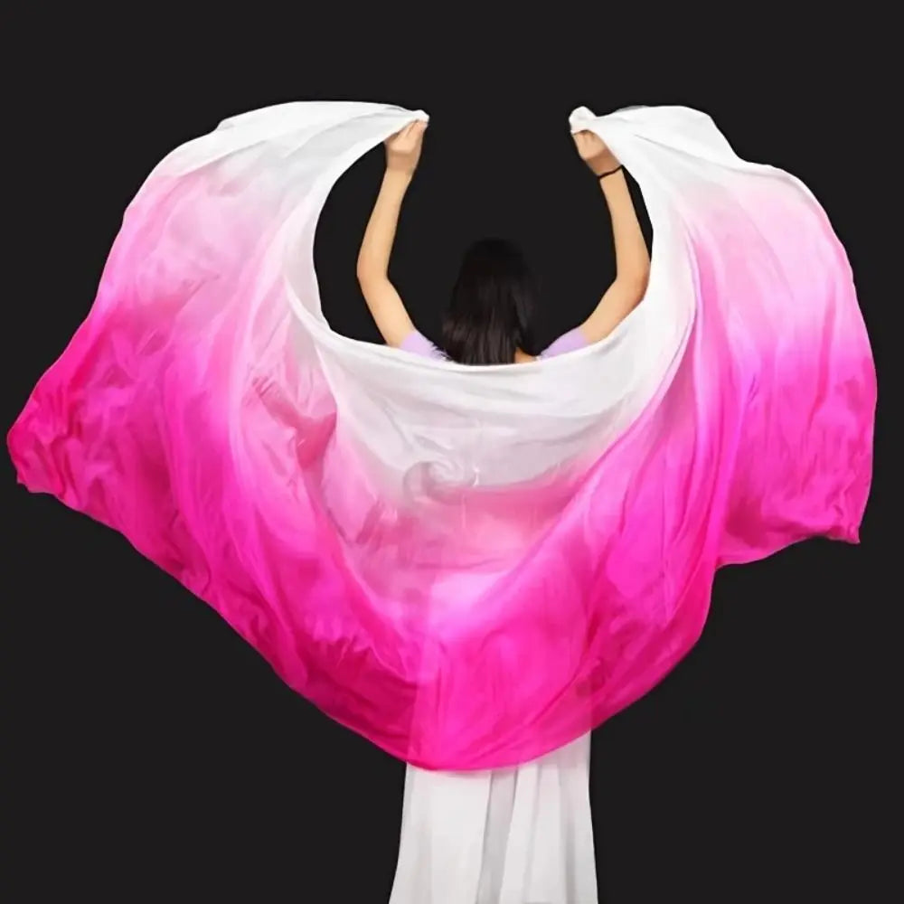 Costumes Accessories 100% Silk Belly Dance Veils Light Texture Gradient Color Veil Shawls 250cmx120cm Latin Belly Dance Shawls Quake