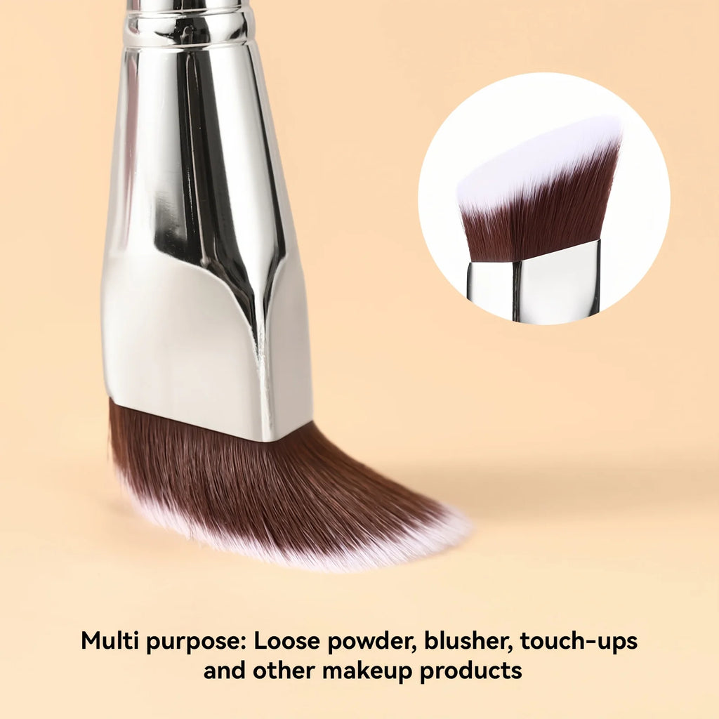 Professional Wide-Angle Foundation Brush Rectangular Bristles Suitable for All Skin Types, Synthetic Fiber Makeup Tool Quake