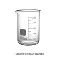 YWDL 500/1000ml High Borosilicate Glass Measuring Cup With/No Handle Heat-resistant Laboratory Beaker Kitchen Measuring Tools Quake 1000ml no handle 500-1000ml