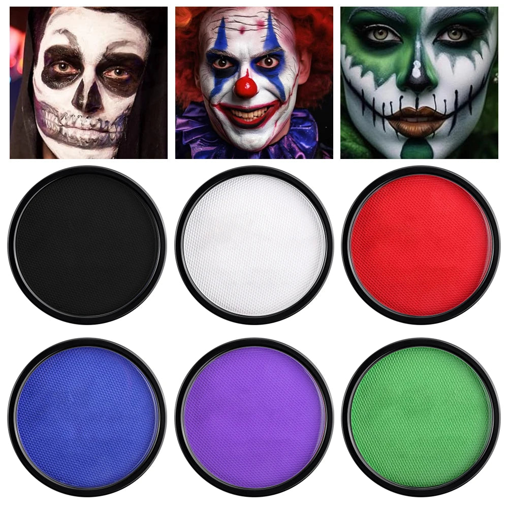 30G Water Solubility Monochromatic Body Paint Black And White Makeup Face Paint Halloween Party Waterproof Makeup Body Painting Quake