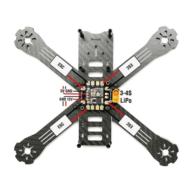 1Piece Mini Power Hub Power Distribution Board PDB with BEC 5V & 12V for FPV 250 ZMR250 Multicopter Quadcopter K1KF Quake