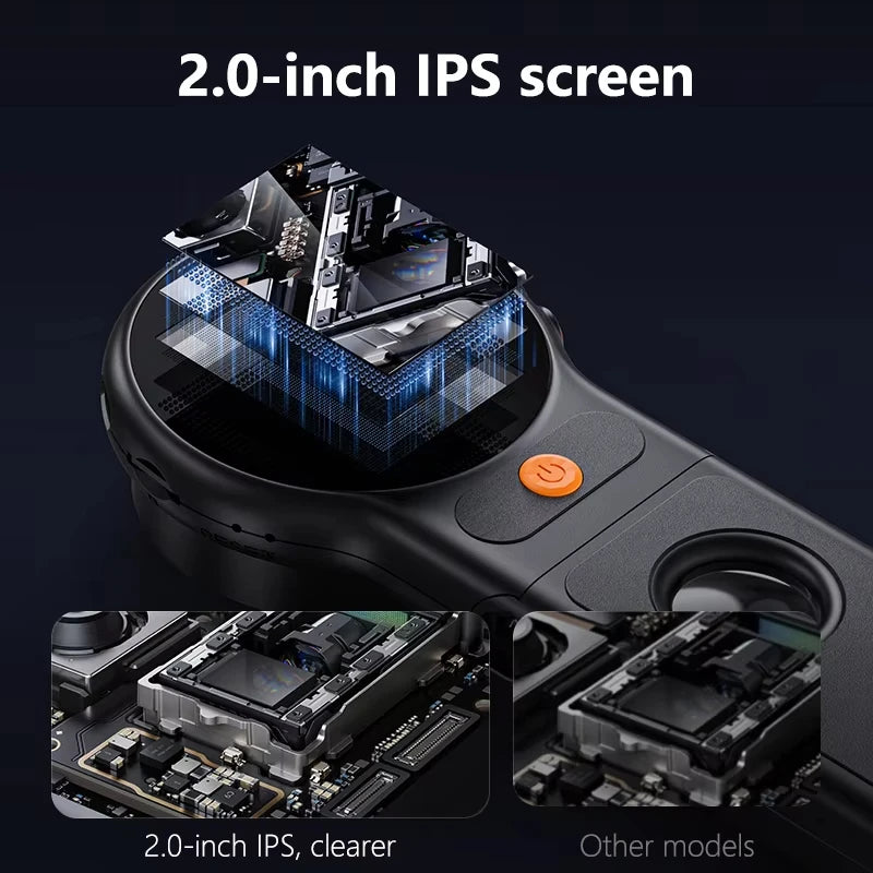Autofocus 500X Digital Microscope with 8leds 2MP Coin Video Microscopes Foldable Magnifying Glass 2Inch for Electronics Repair Quake