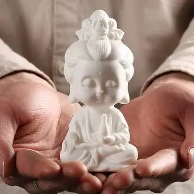 Buddha Tea Pet Ornament Zen Small Buddha Statue Home Decor Display Shelf Decoration Car Ornament Ceramic Crafts Small Figurine Quake