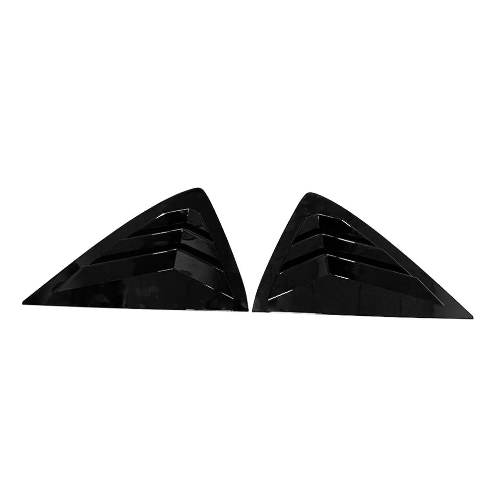 For Opel Corsa 2019-2023 Car Rear Louver Window Side Shutter Cover Trim Sticker Vent Scoop ABS Carbon Fiber Black Accessories Quake Gloss Black