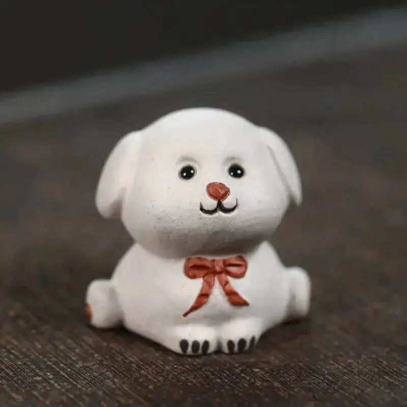 Zisha Zodiac Dog Tea Pet Wealth Nurturing Tea Tray Tea Table Ornament Accessories Shiba Inu Tea Plaything Quake Split Dog