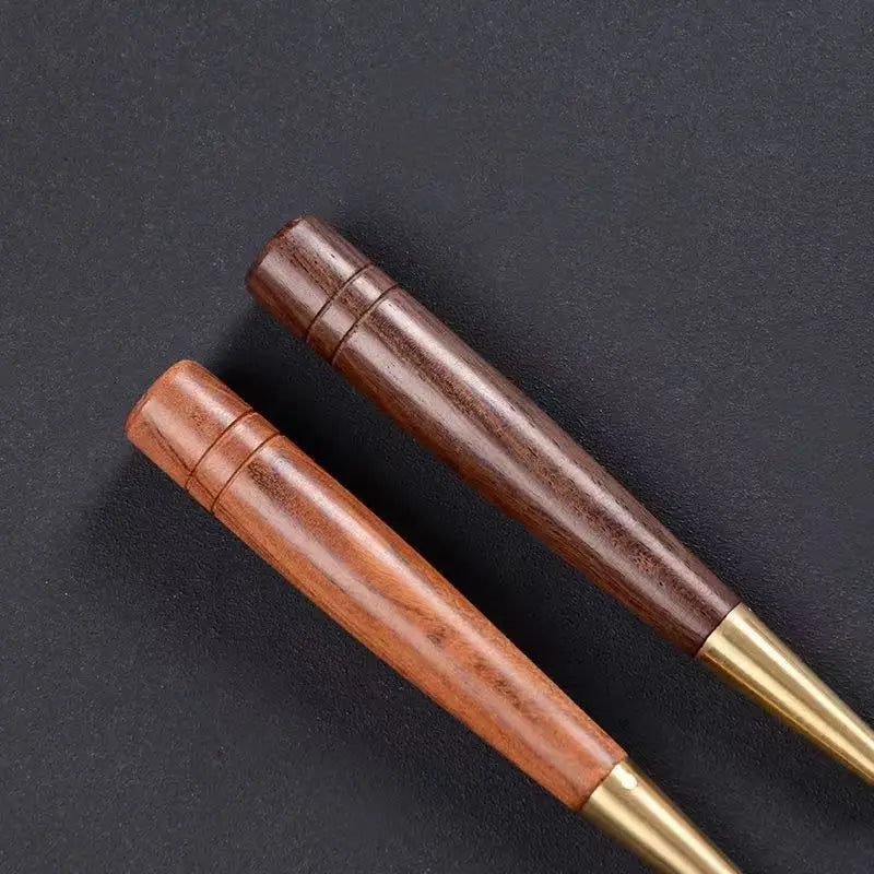 Sandalwood single handle pointed tea needle tea knife long taper Pu'er tea knife tea needle DIY long handle Pu'er tea tea set Quake