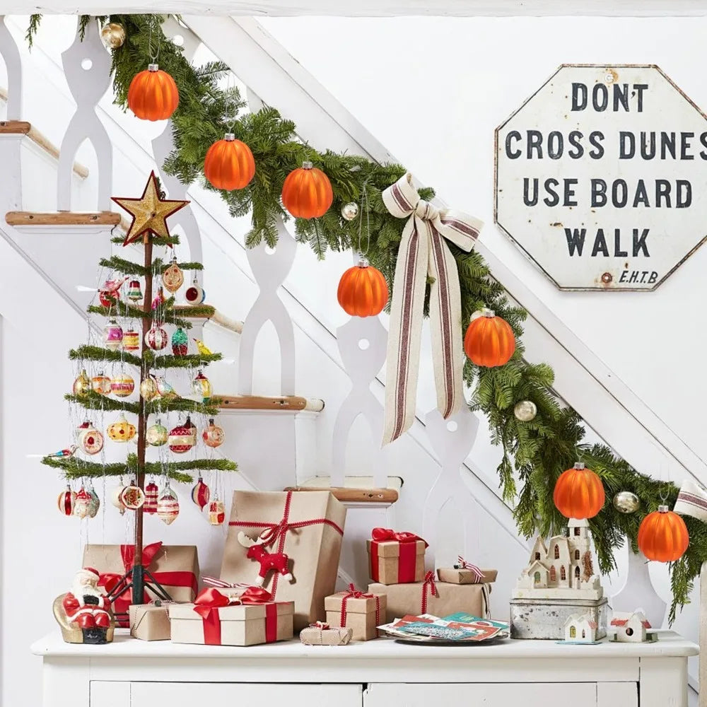 Pumpkin Ornaments Fall Decorative Hangable Pendant Halloween Thanksgiving Christmas Tree Pumpkin Ball Pendant Home Party Supply Quake