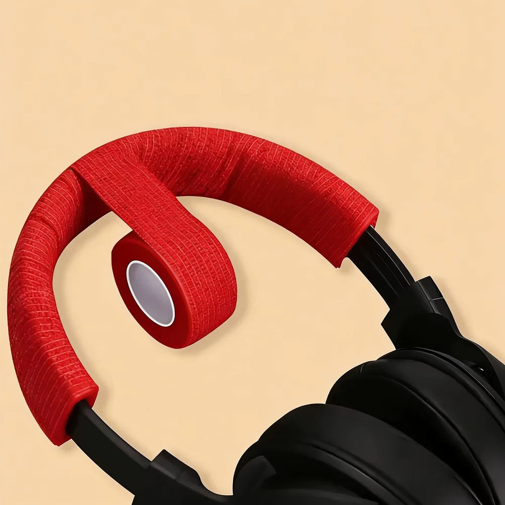 6pcs Tearable Headphone Headband Protector Tape,Anti-Aging Peeling Repair Strip for Over-Ear Headsets,Durable Fiber Material Quake