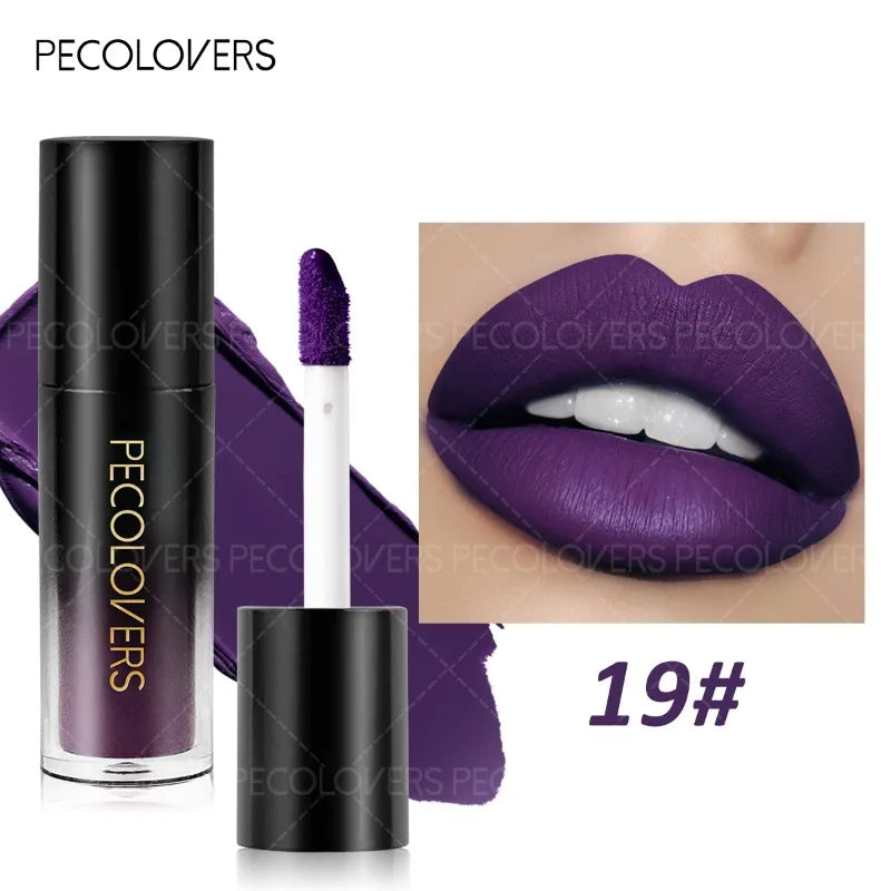 Black Tube Matte Lip Gloss, Multi-color Selection, Plump Lipstick, Non-drying, Waterproof and Long-lasting, Lip Cosmetics Quake 19