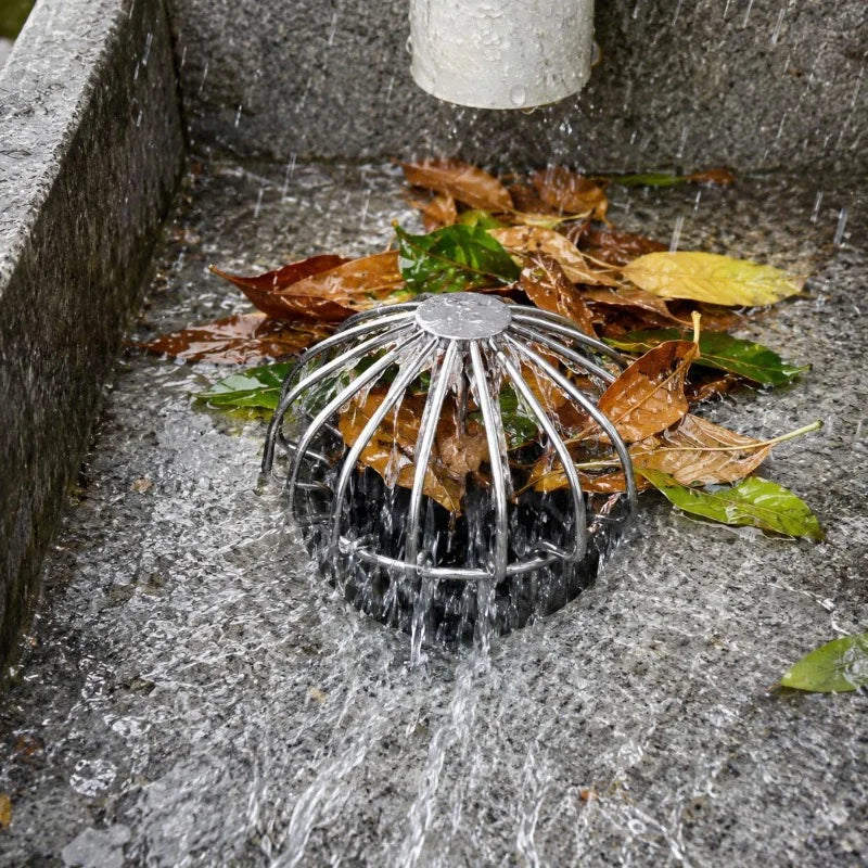 Stainless Steel Mesh Covered Anti-clogging Yard Floor Drain Outdoor Gutter Downpipe Leaf Filter Anti-Rust Drain Cover Strainer Quake