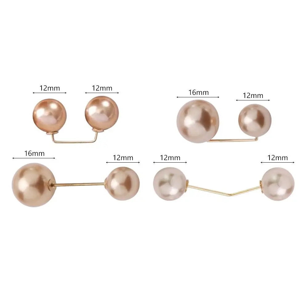 3/6/8PCS Double Head Pin Pearl Brooch Adjustable Collar Clip Non-Slip Safety Pins DIY Sewing Multi-Purpose Brooches Quake