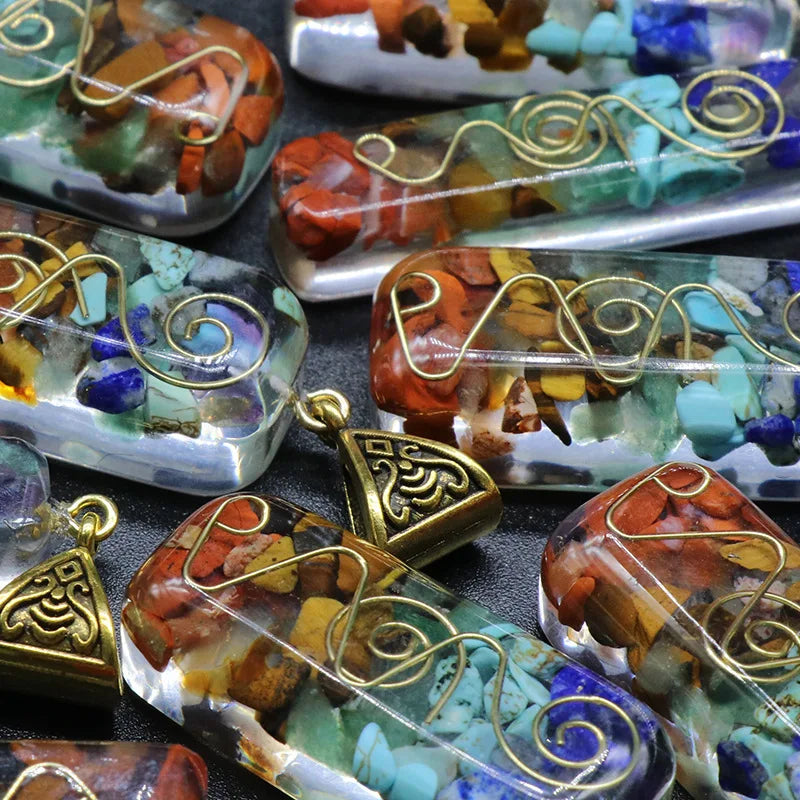 Natural Stone Gravel Pendant Necklace For Jewelry Making DIY Necklace Bracelet Accessory Wholesale Quake