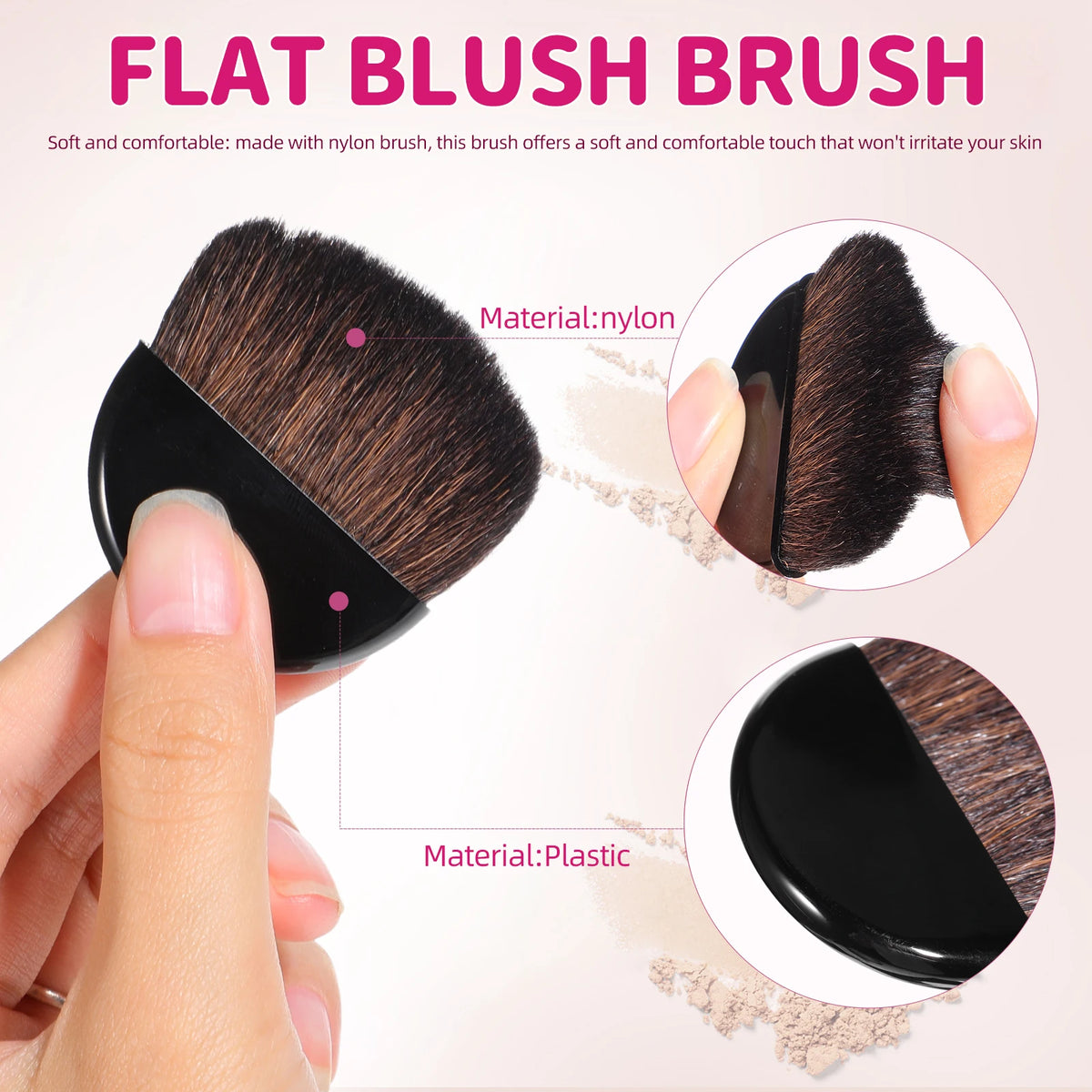 Blush Brush Small Soft Powder Brush For Makeup Travel Portable Cheeks Blusher Tool Multi-Functional Beauty Brushes For Women Quake