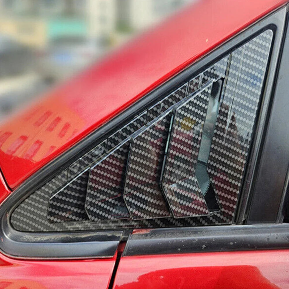For Nissan Tiida Hatchback 2005-2010 Car Front Triangle Window Louver Side Shutter Blind Shades Cover Trim Sticker Vent Carbon Quake