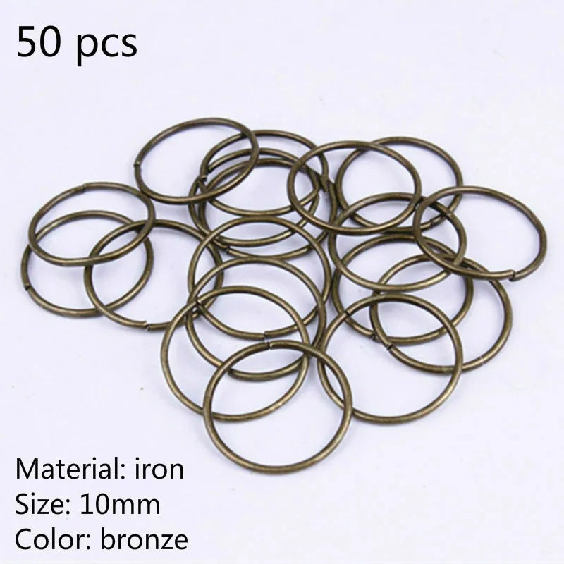 50 Pcs/set Opening Hair Ring Braid Bead Dreadlock Metal/Gold/Silver Clip Braid for African Braided Braids Decorative Accessories Quake NO.3